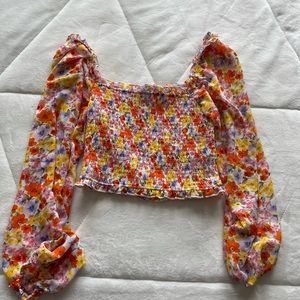 Forever 21 Square Neck Smocked Top